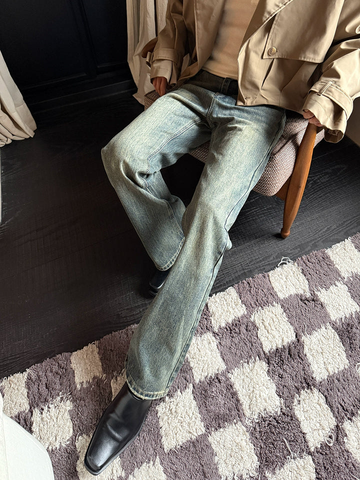 Distressed Slim Flared Pants