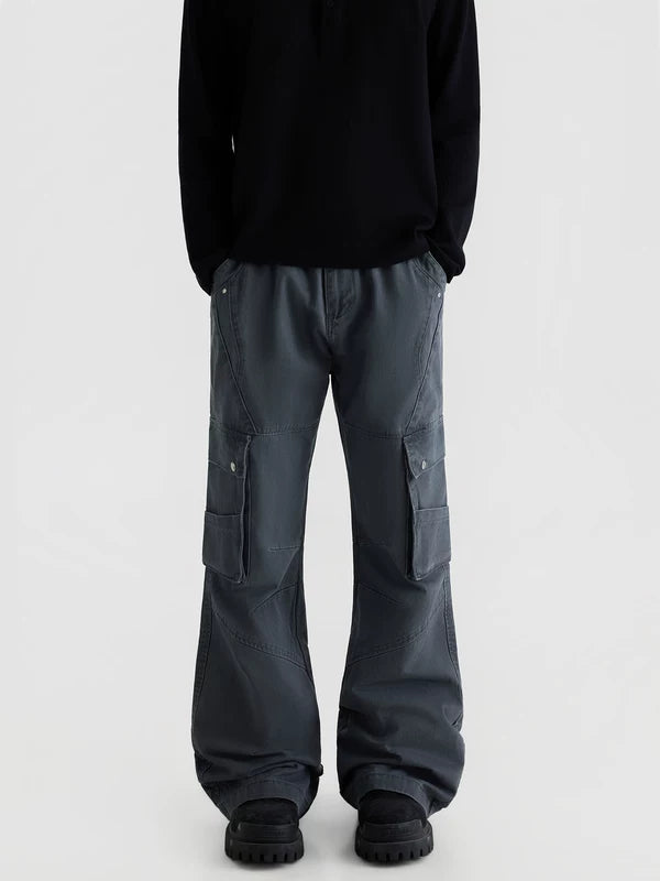 Vintage Flared Multi-Pocket Cargo Pants