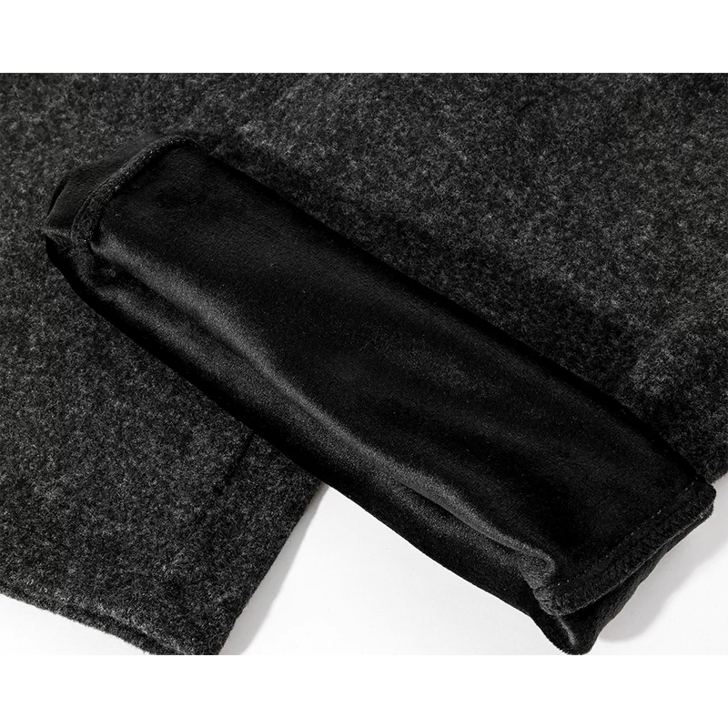 Fleece-Lined Wide-Leg Casual Cropped Pants