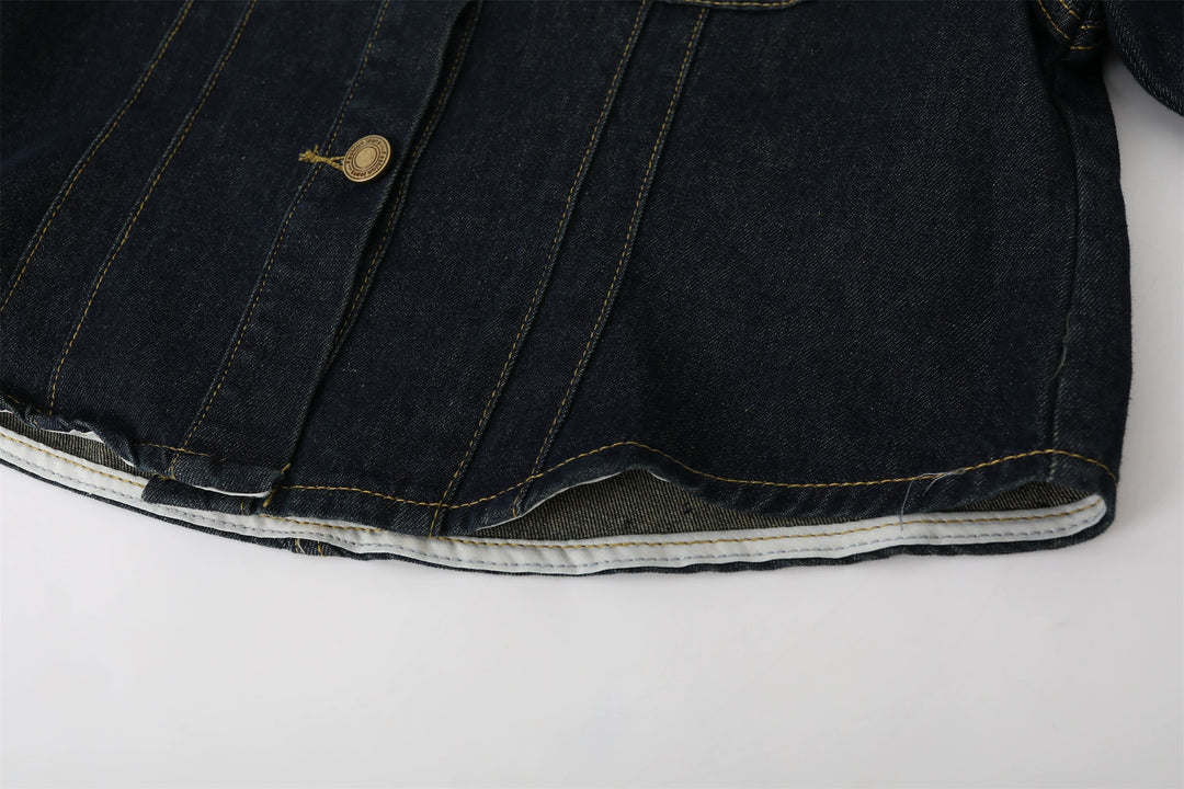 Denimjacke und hochgeschnittene Shorts Set 
