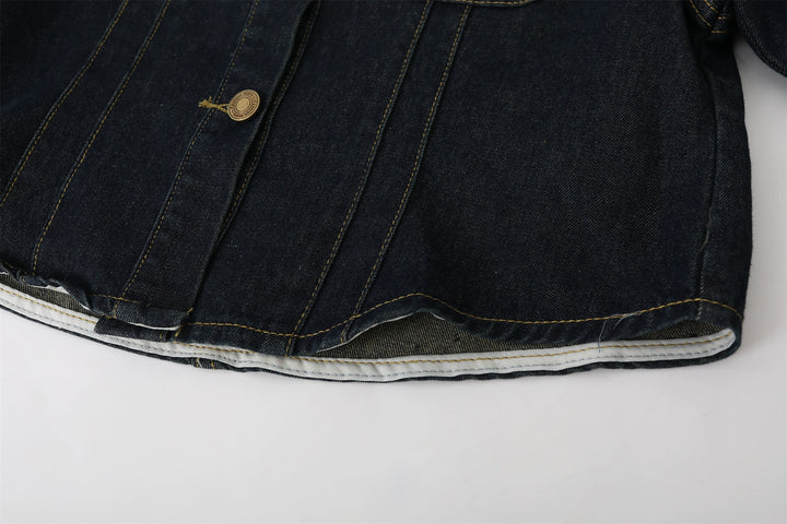 Denimjacke und hochgeschnittene Shorts Set 