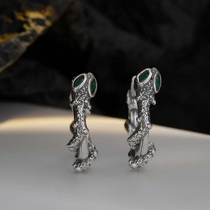 Sterling Silver Snake Hoop Earrings