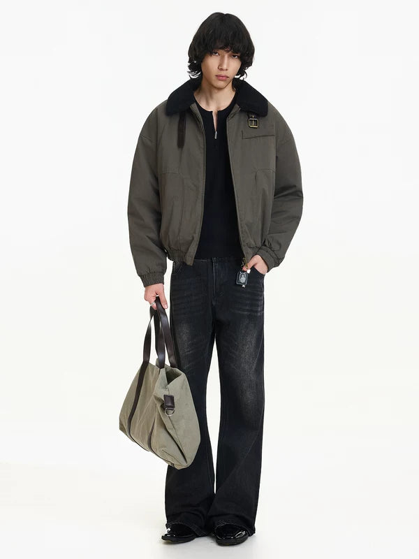Sherpa Collar Workwear Cotton Jacket