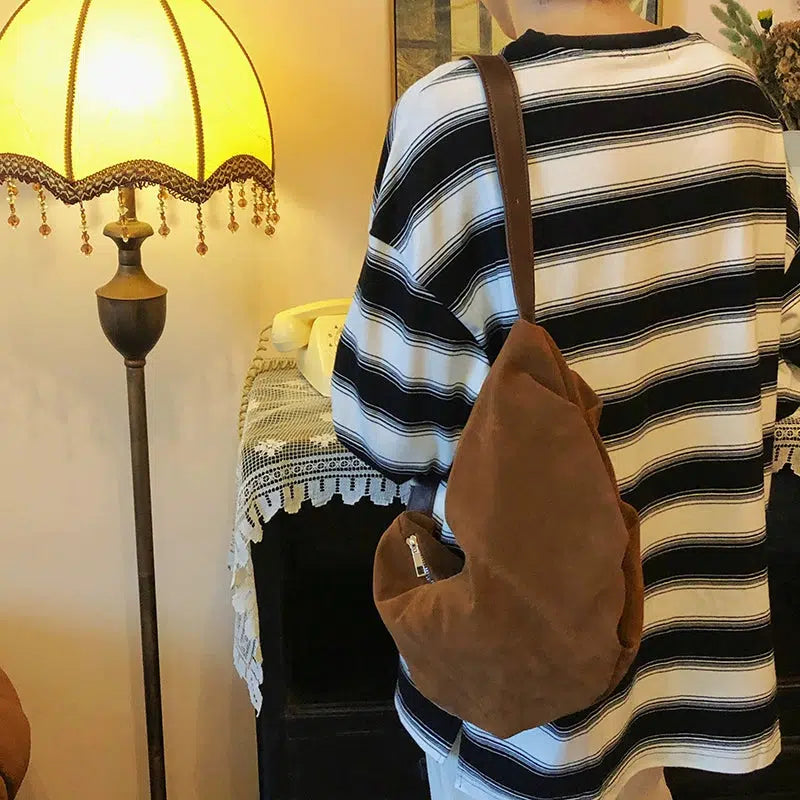Casual Suede Shoulder Bag
