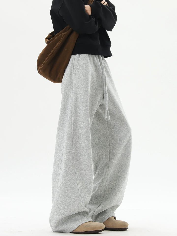Pantalons de survêtement élastiques à cordon de serrage et jambes larges 