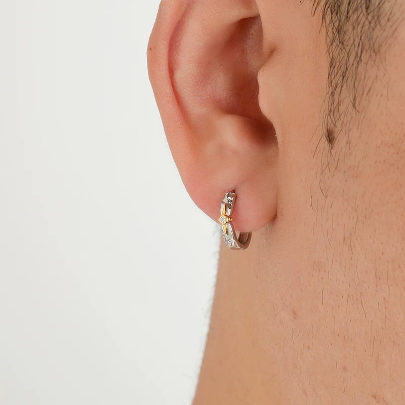 Boucles d'oreilles en croix en argent sterling S925 