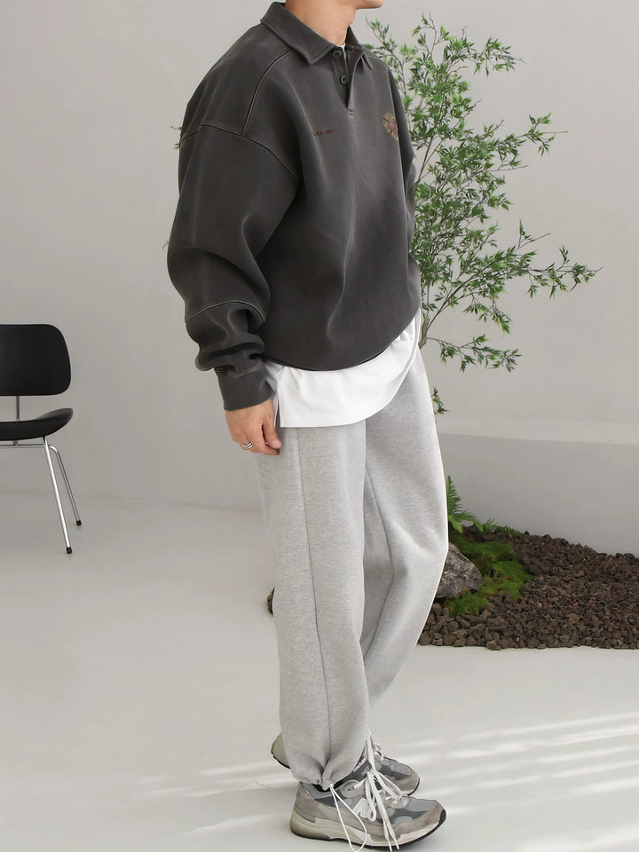 Retro Prany Zniszczony Polo Sweter 