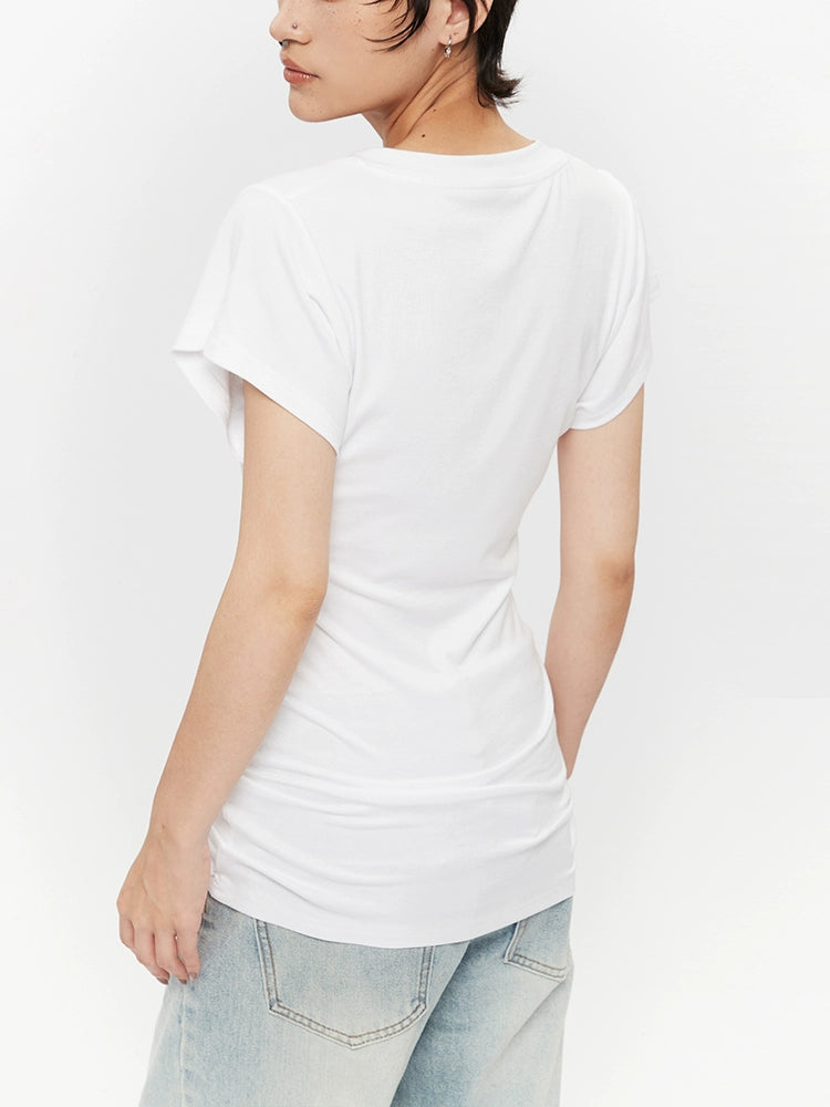 V-neck Short Sleeve Slim Fit T-shirt