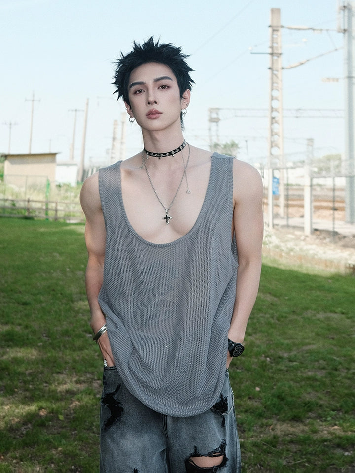 Cross Pendant Choker Necklace with Chains