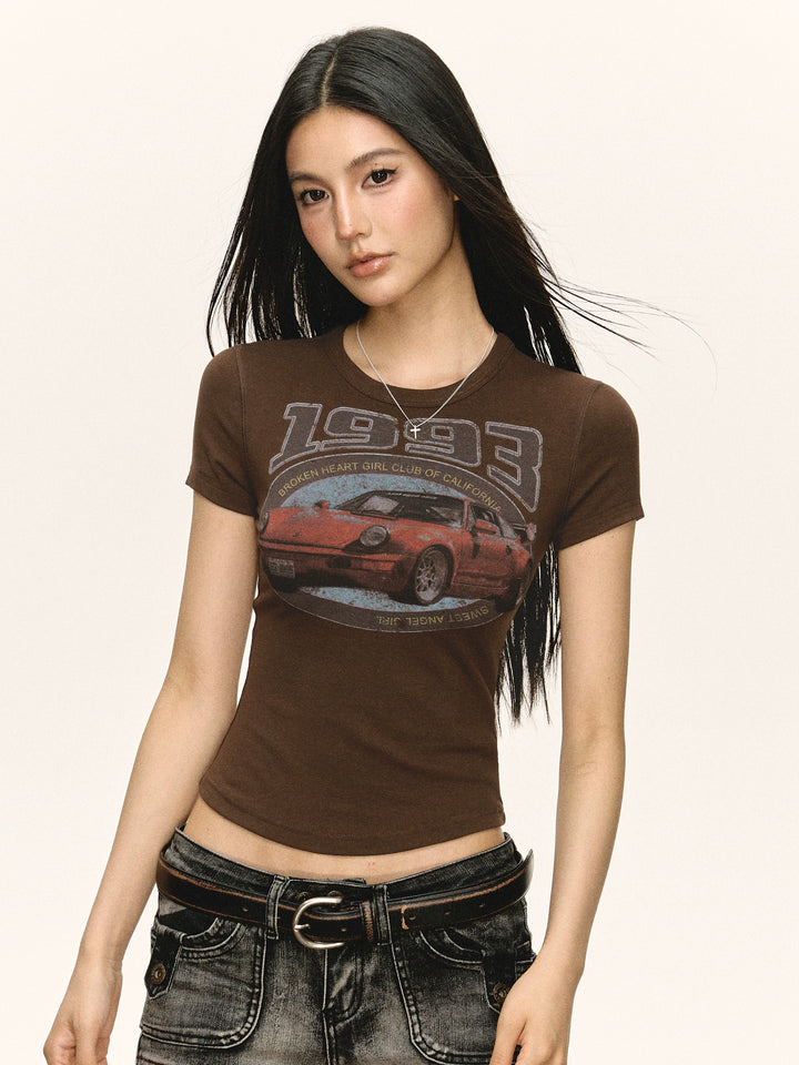 T-shirt graphique à manches courtes ajusté 