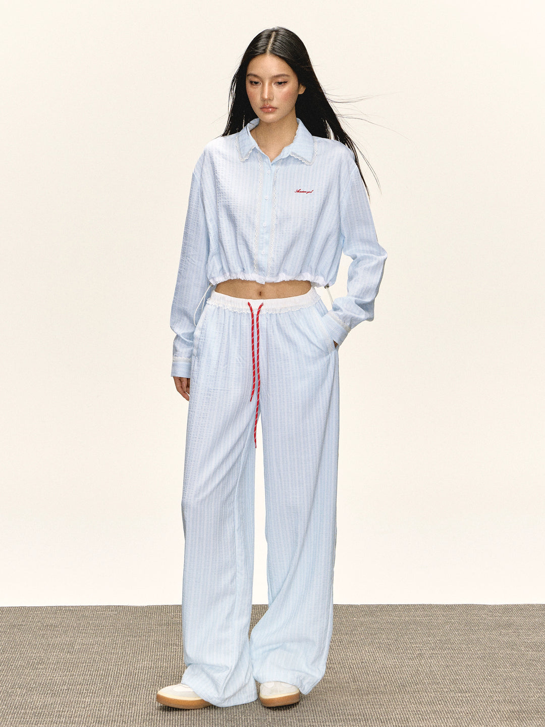 Striped Button-Up Shirt and Pants