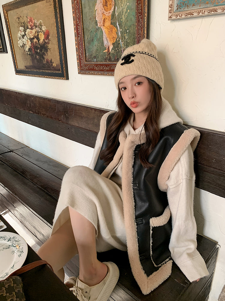 Double-sided Lamb Fur Leather Vest