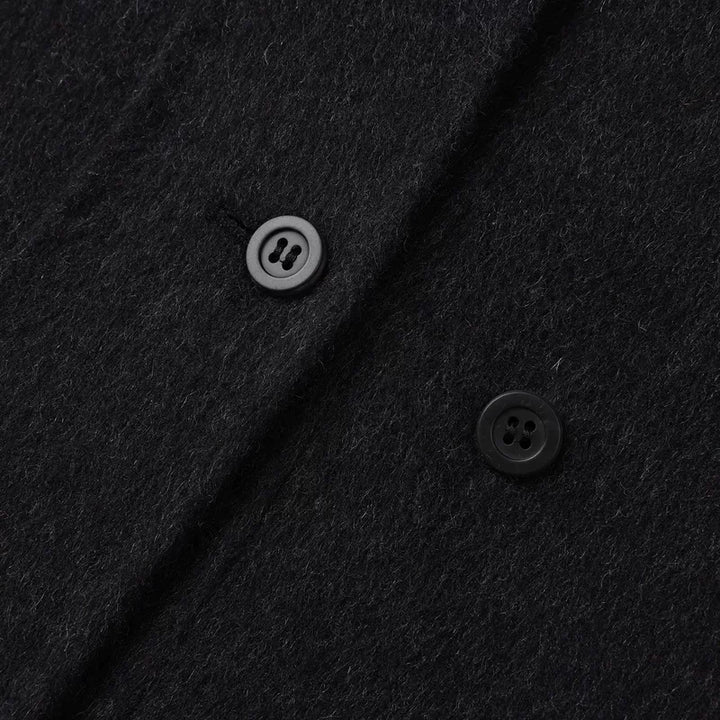 Relaxed Fit Hooded Wool Coat