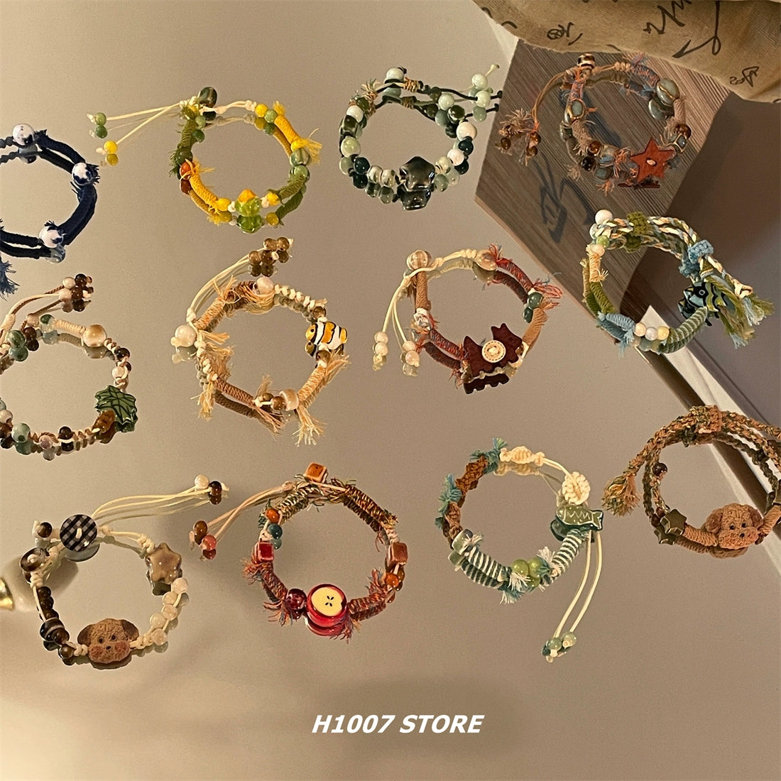 Handmade Braided Ceramic Bead Bracelet