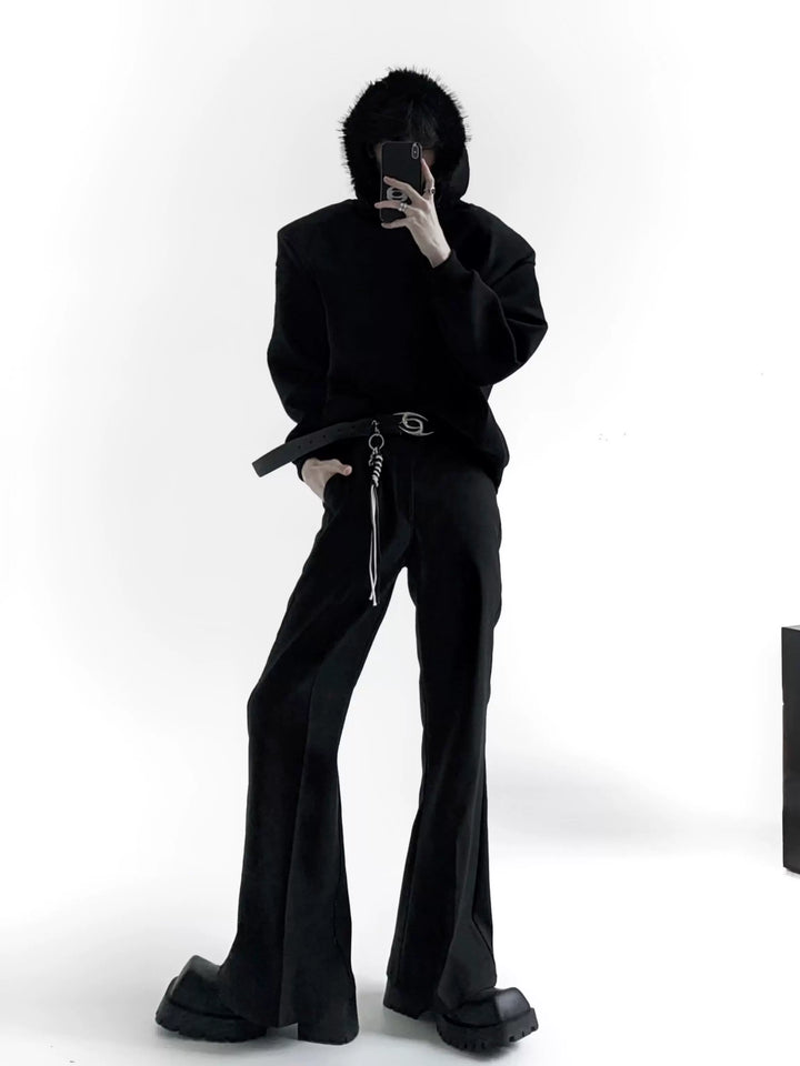 Pantaloni drappeggiati a gamba larga slim allungati 