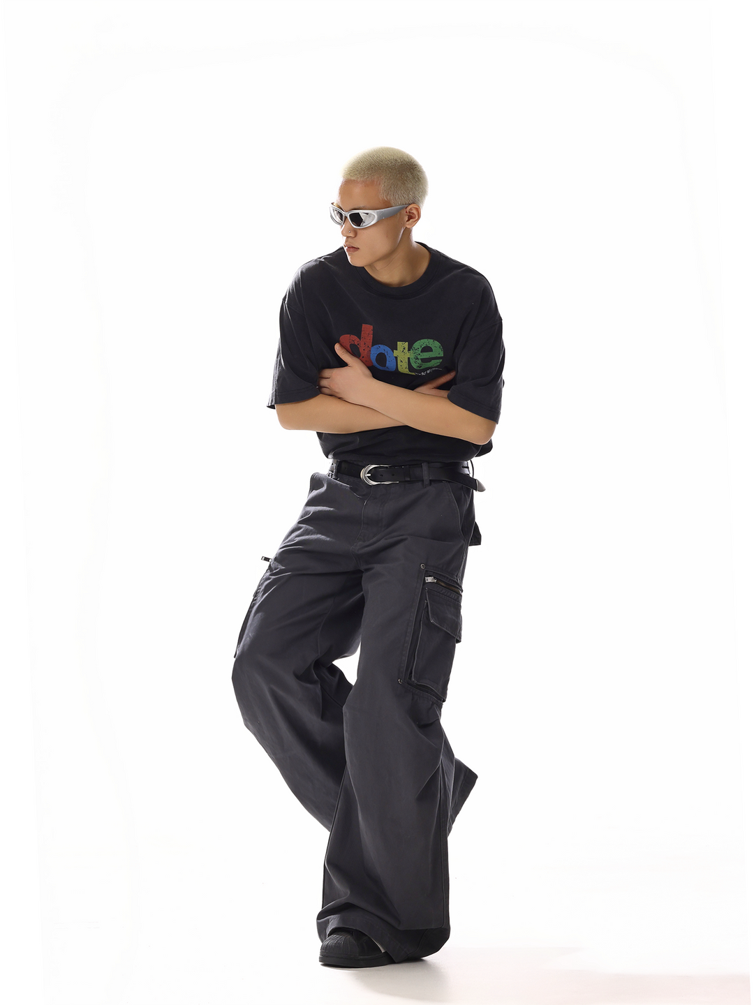 Pantalons cargo décontractés à jambe large et ample 