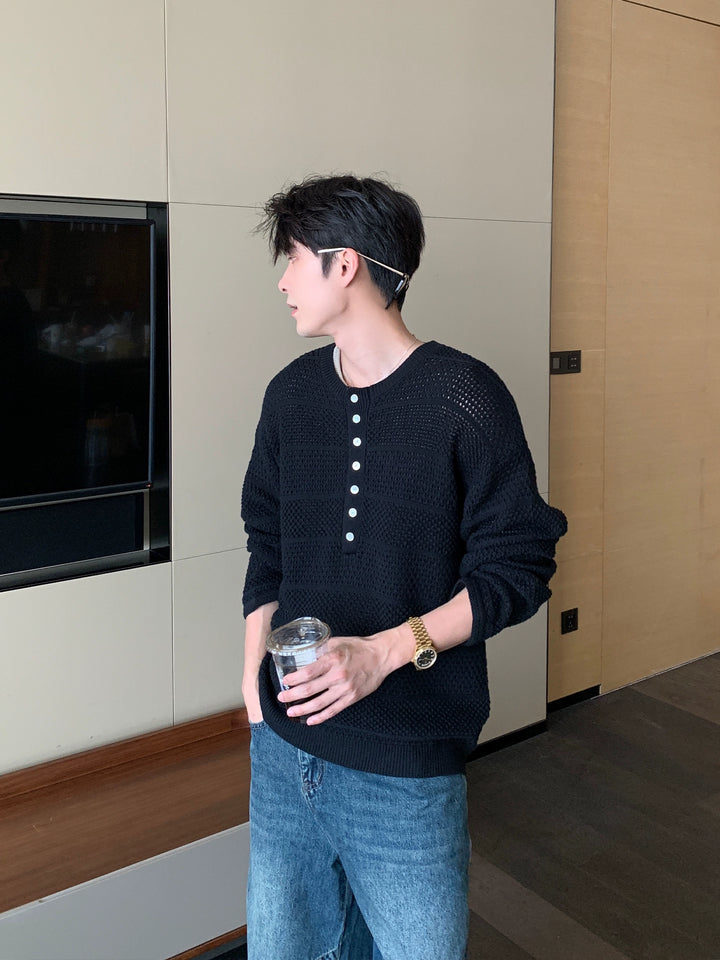 Knit Half Button Sweater