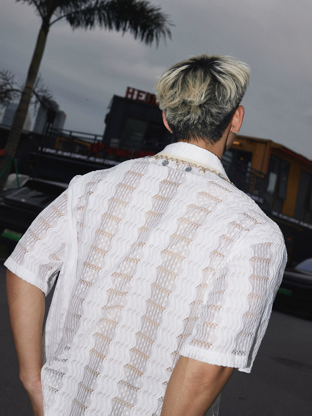Hollow Short Sleeve Casual Shirt