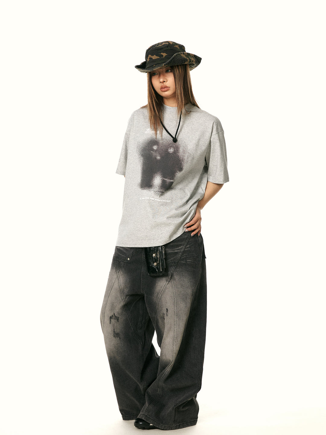 Retro Abstract Print Loose T-shirt