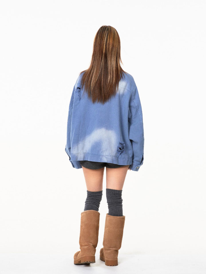 Retro Hip-Hop Washed Denim Jacket