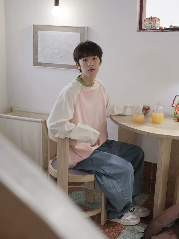 Raglan Sleeve Colorblock Long Sleeve T-Shirt