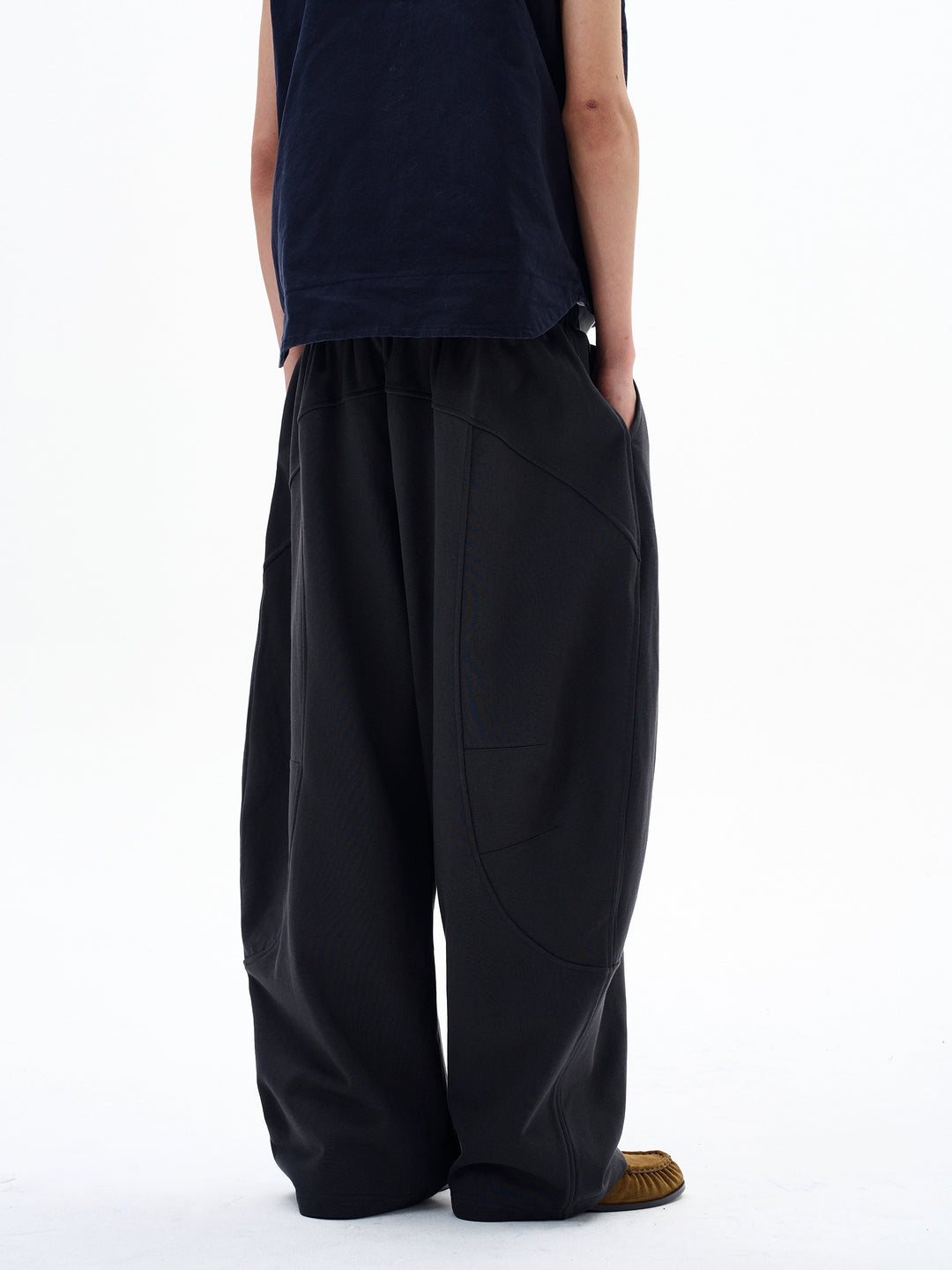 Pantaloni sportivi in terry a gamba larga e vestibilità ampia 