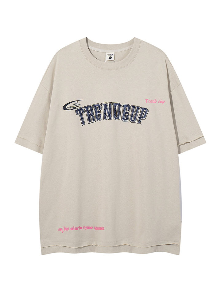 Letter Print Round Neck T-Shirt