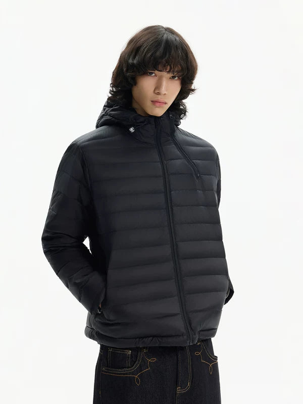 Lichtgewicht Gewatteerde Donsjas met Kap 