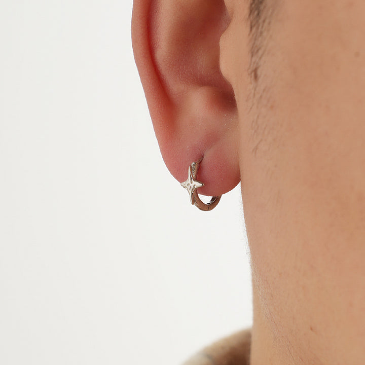 Sterling Silver Irregular Hoop Earrings