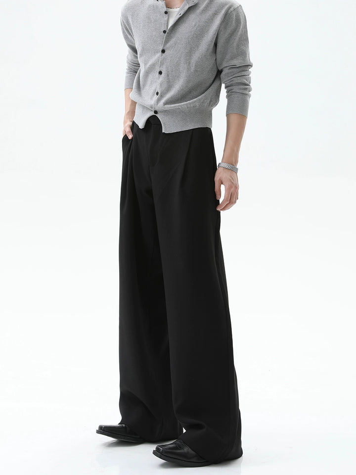 Pleated Wide-Leg Loose Fit Pants