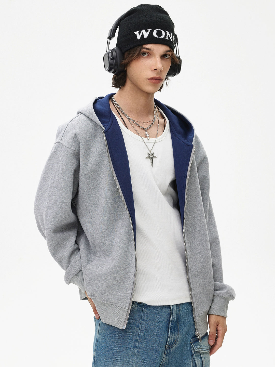 Hooded Zip-Up Sweatshirt Jacket