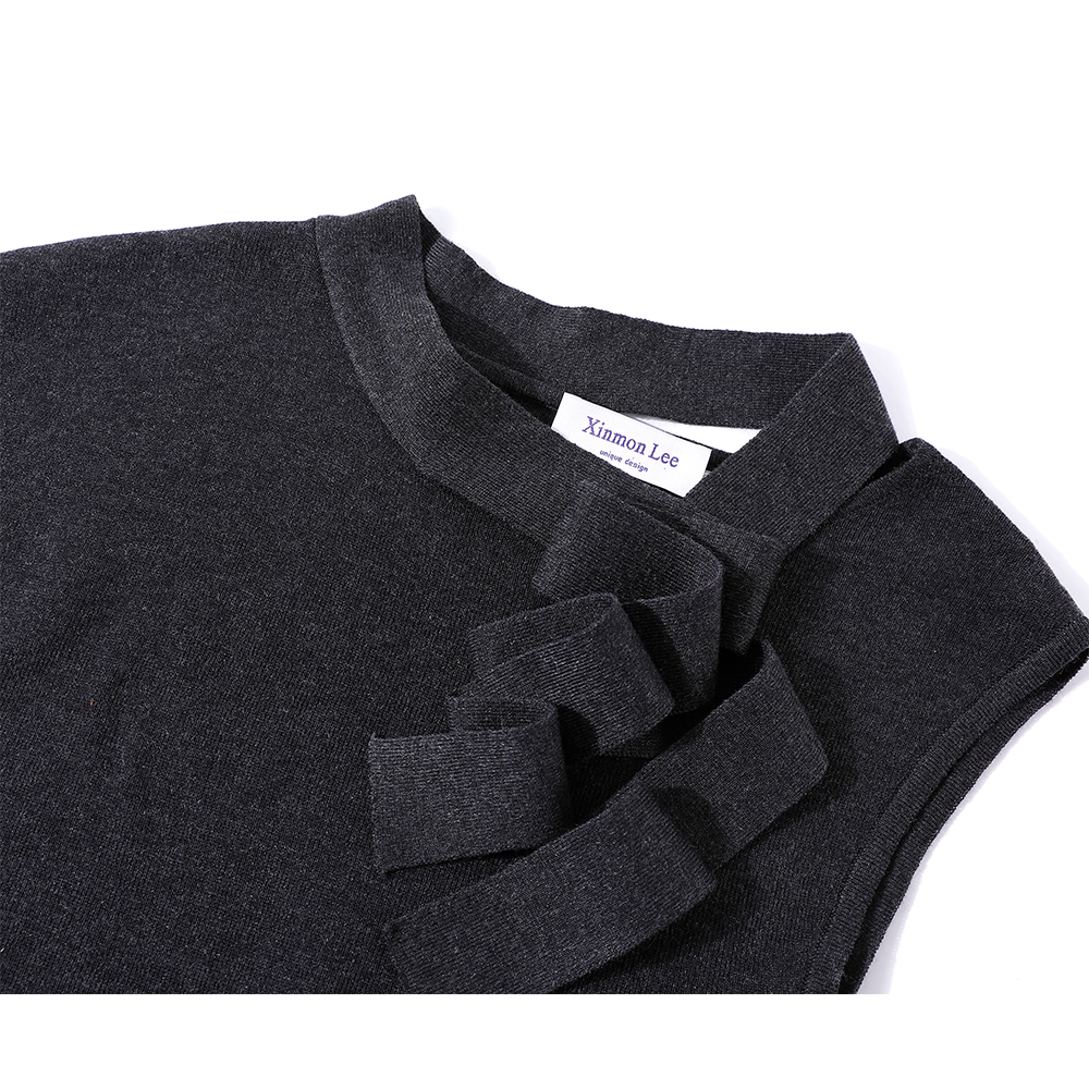 Strick ärmelloses Slim Fit Kurzoberteil 