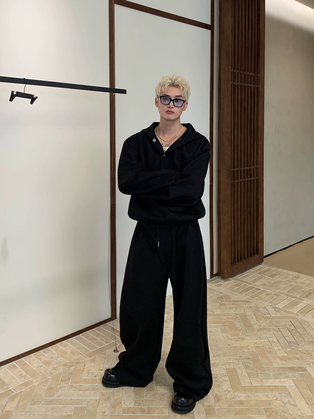 Hooded Sweatshirt and Wide Leg Pants