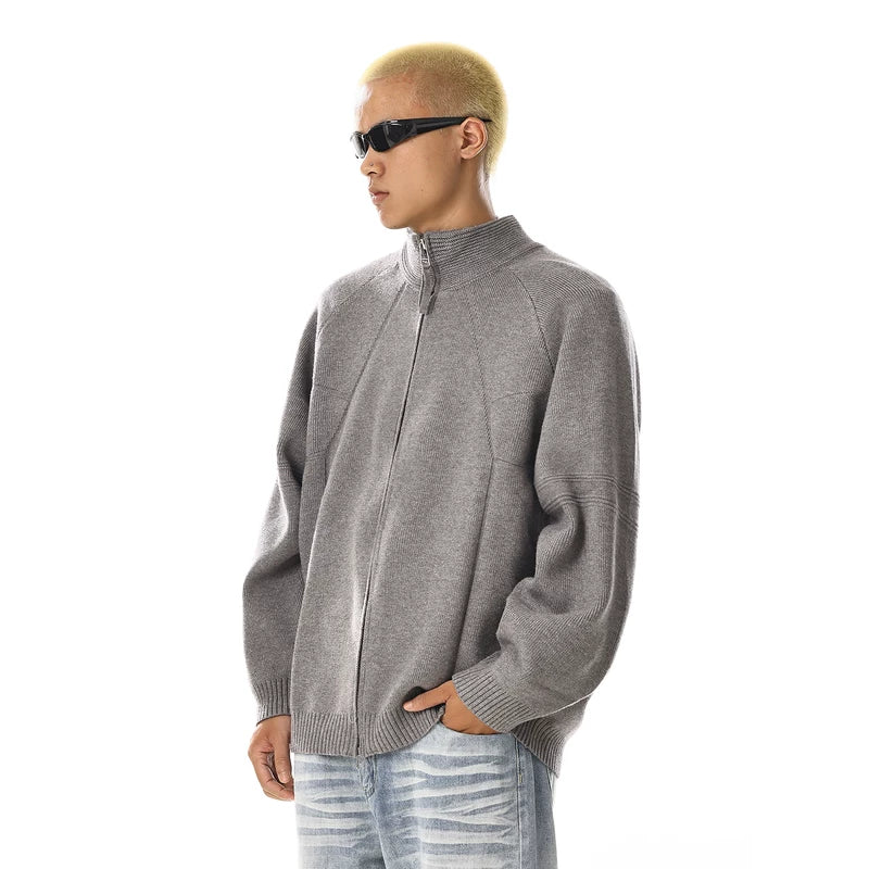 Knit Zip-Up Cardigan Sweater