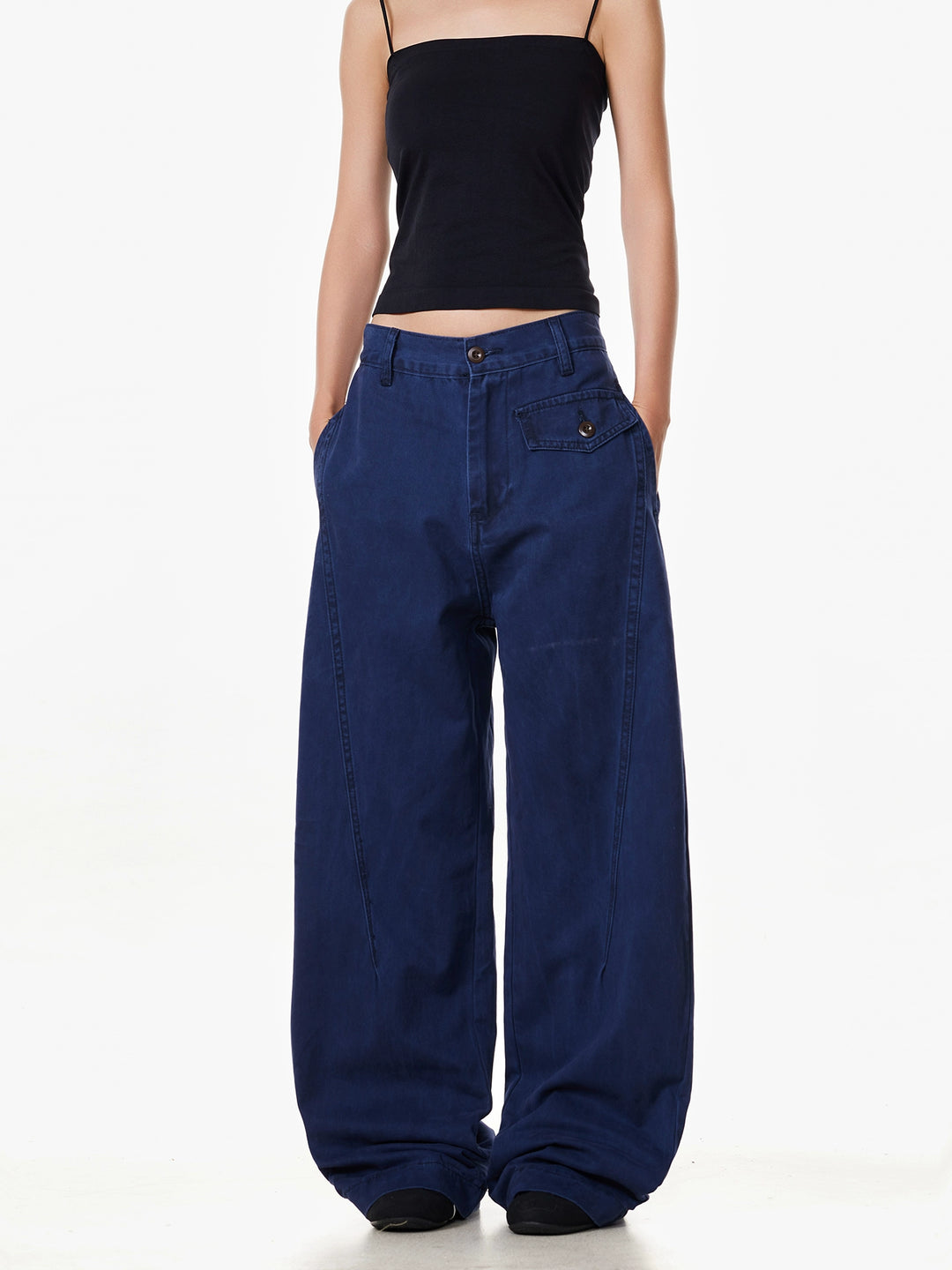 Pantalones anchos de pierna recta y casuales 