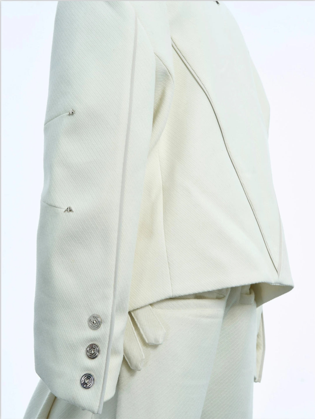Metal Buttons Irregular Design Suit Set