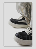 Inverted Curled Toe Leather Sneakers