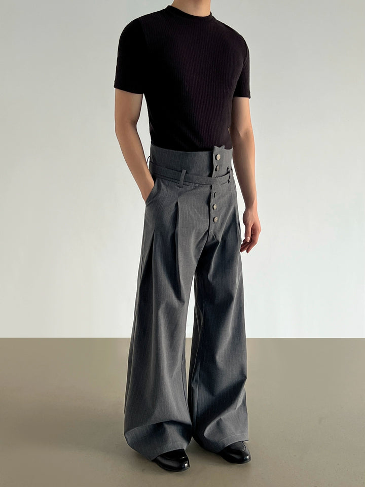 Pleated High Waist Wide Leg Pants