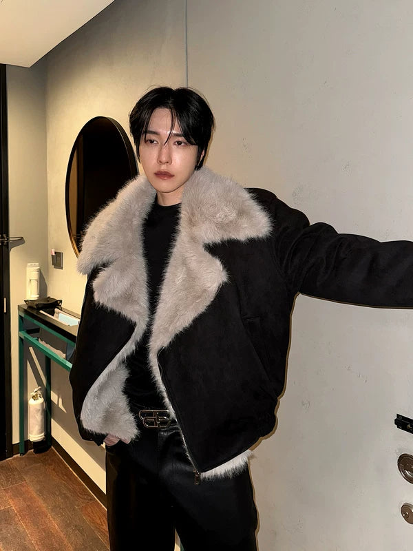 Faux Fur Collar Short Winter Jacket