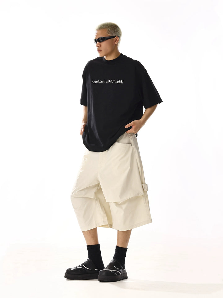 Wide-Leg Pleated Cropped Pants