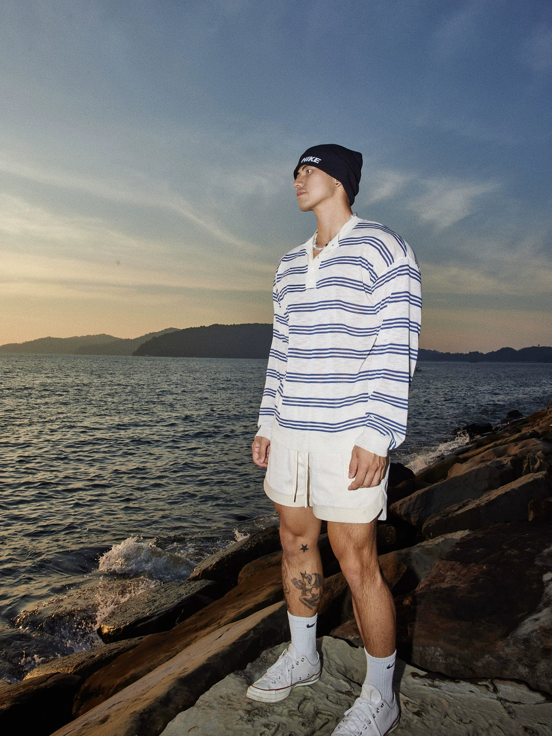 Lightweight Striped Long Sleeve Pullover