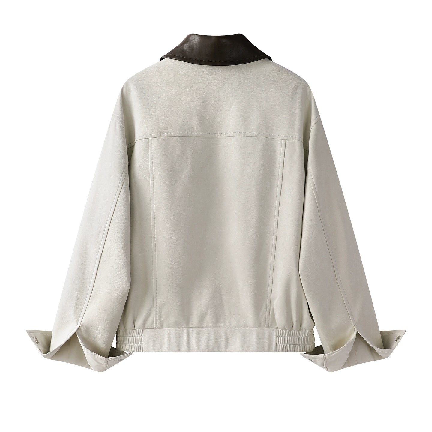 Leather Collar Suede Jacket