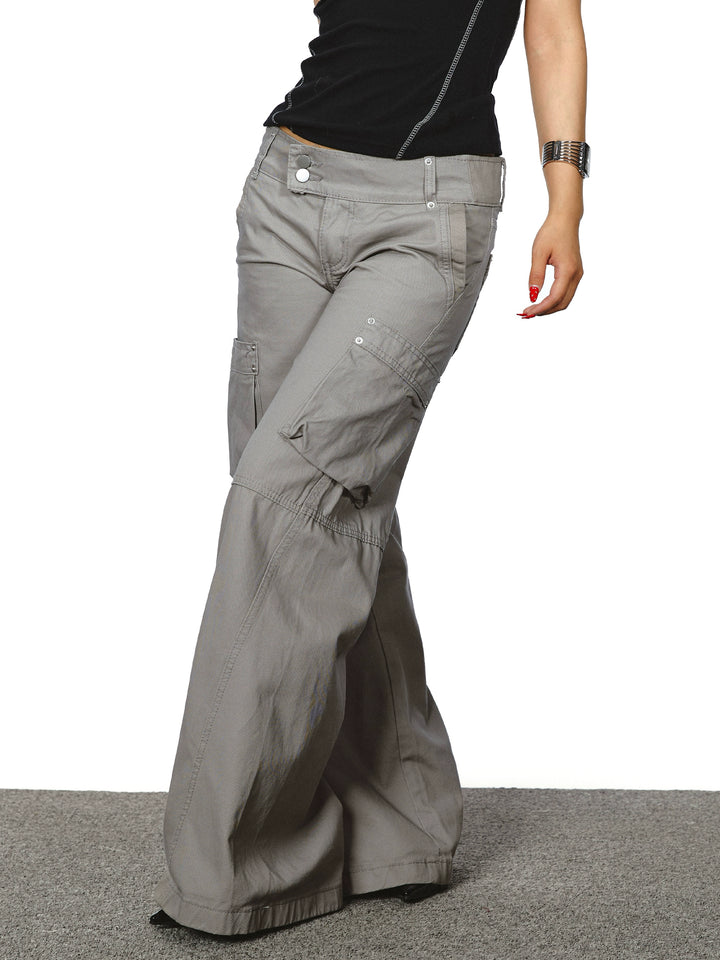 Low Waist Multi-Pocket Straight Cargo Pants