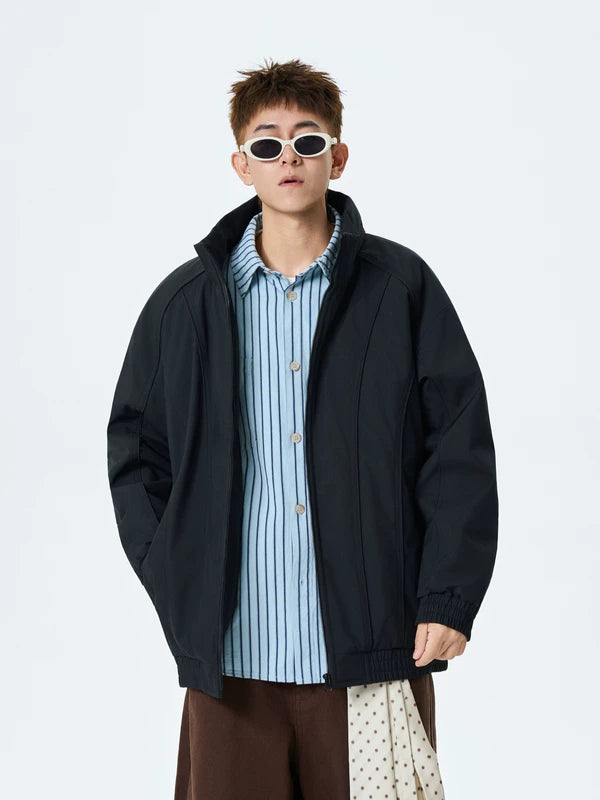 Stand Collar Padded Winter Zip Jacket