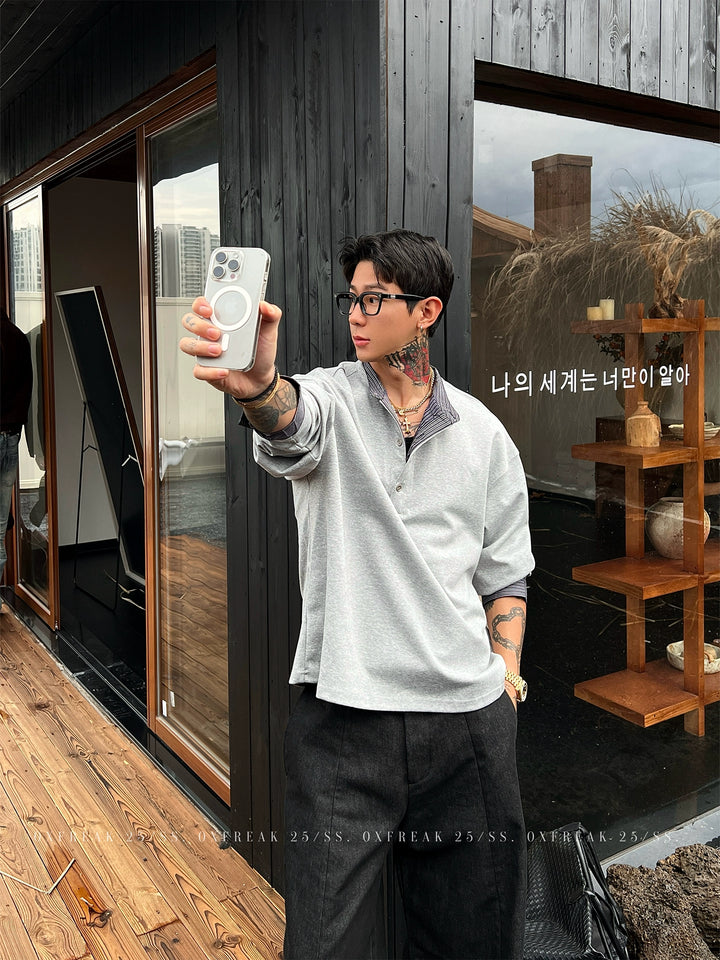Henry Collar Long Sleeve Pullover