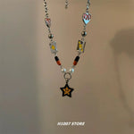 Smiley Face Star Pendant Necklace