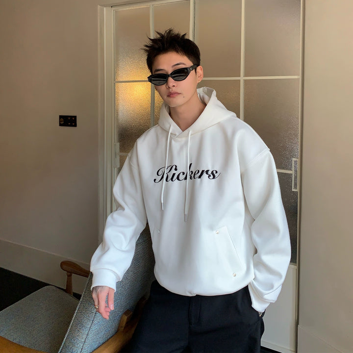 Letter Embroidery Hooded Sweatshirt