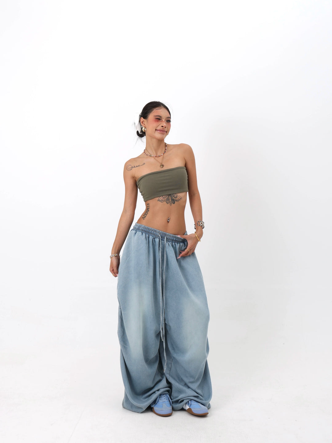 Loose Straight Denim Dance Pants