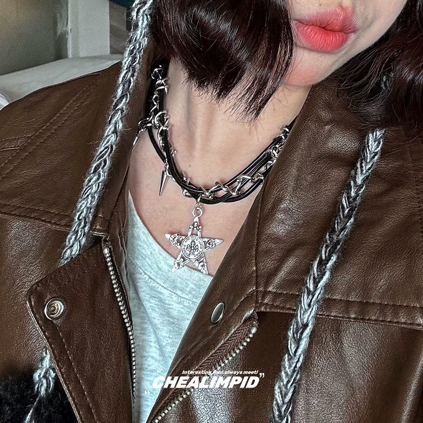 Star Rivet Punk Choker Necklace