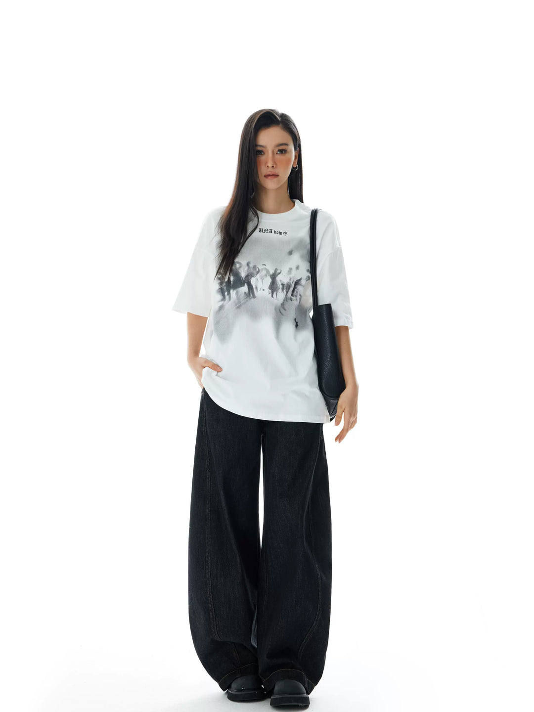 T-shirt à manches courtes avec imprimé graphique rétro 